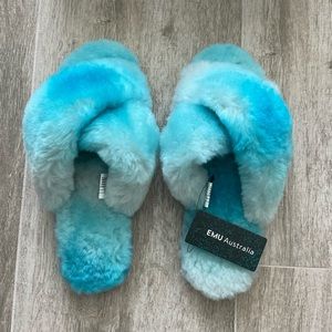 EMU Australia Mayberry Blue Ombré Tie Dye Slippers Size 8
